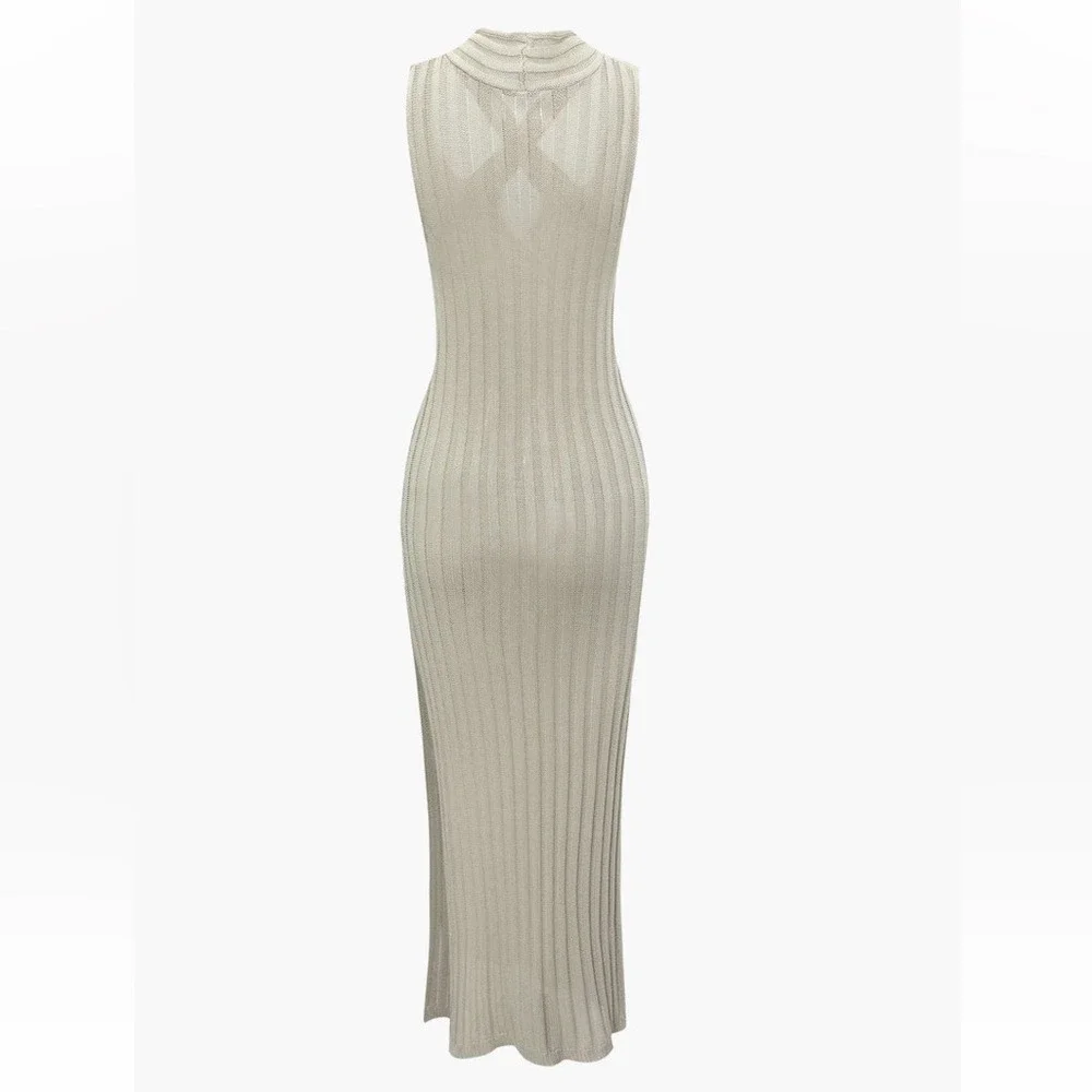 Micas Cross Halter Neck Split Maxi Dress size M - Picture 8 of 11